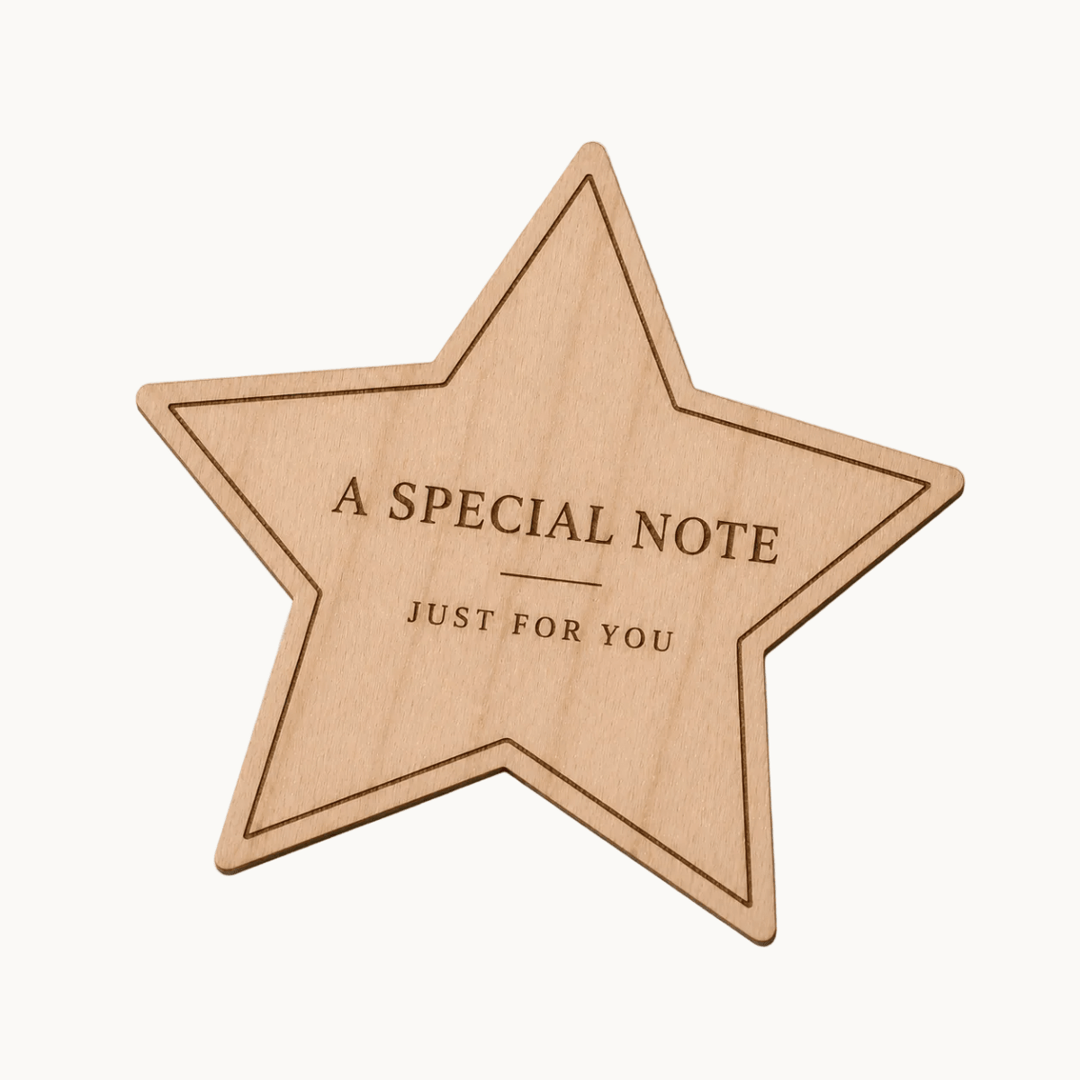 Custom Engraved Gift Notes - Wood Star Shaped