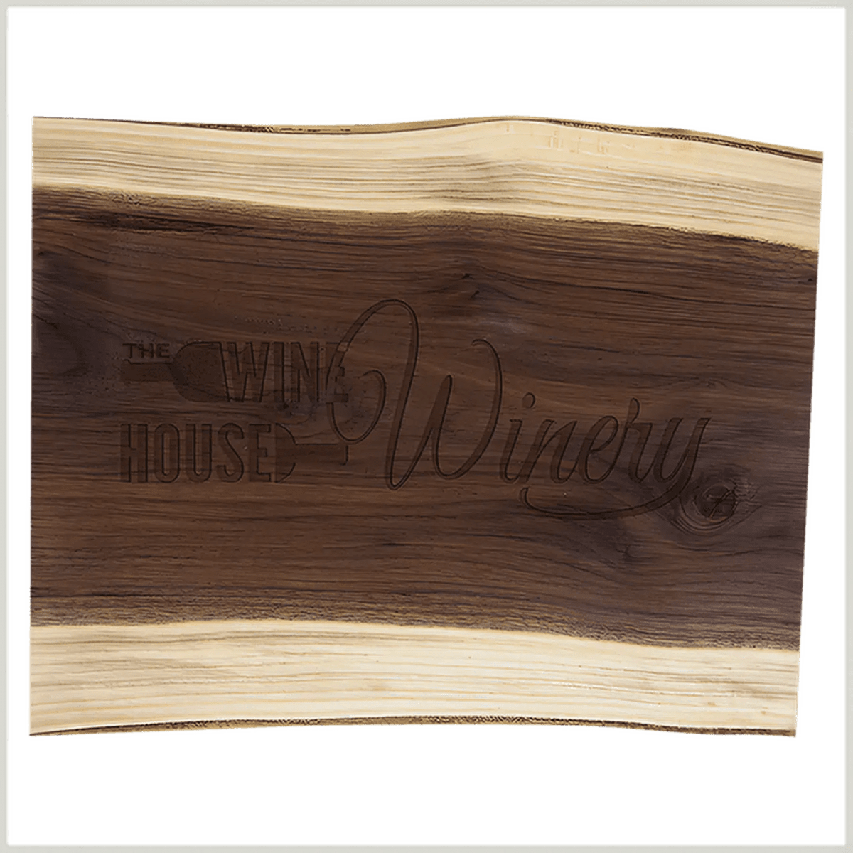 Custom Engraved Live Edge Black Walnut Cutting and Charcuterie Board - 15 x 11 1/2