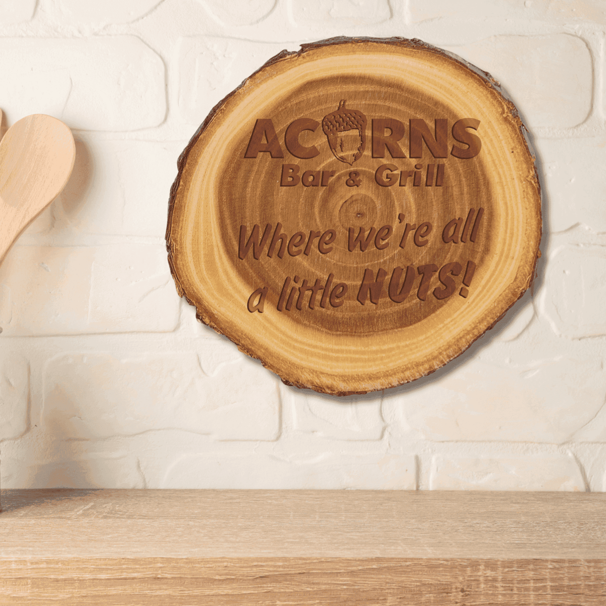 Custom Engraved Log Coasters and Trivets - Rustic Decor - Coaster