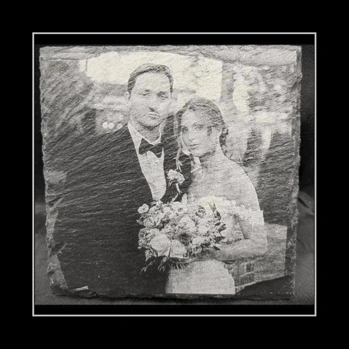 Personalized Slate Coasters and Trivets with Custom Engraving Single Slate Coaster / 4" x 4" / Square