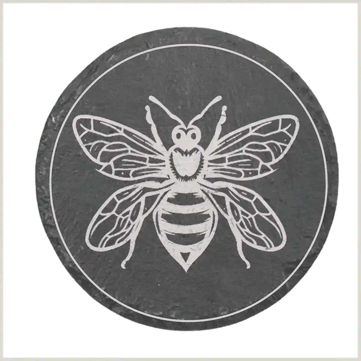 Personalized Slate Coasters and Trivets with Custom Engraving Single Slate Coaster / 4" / Round