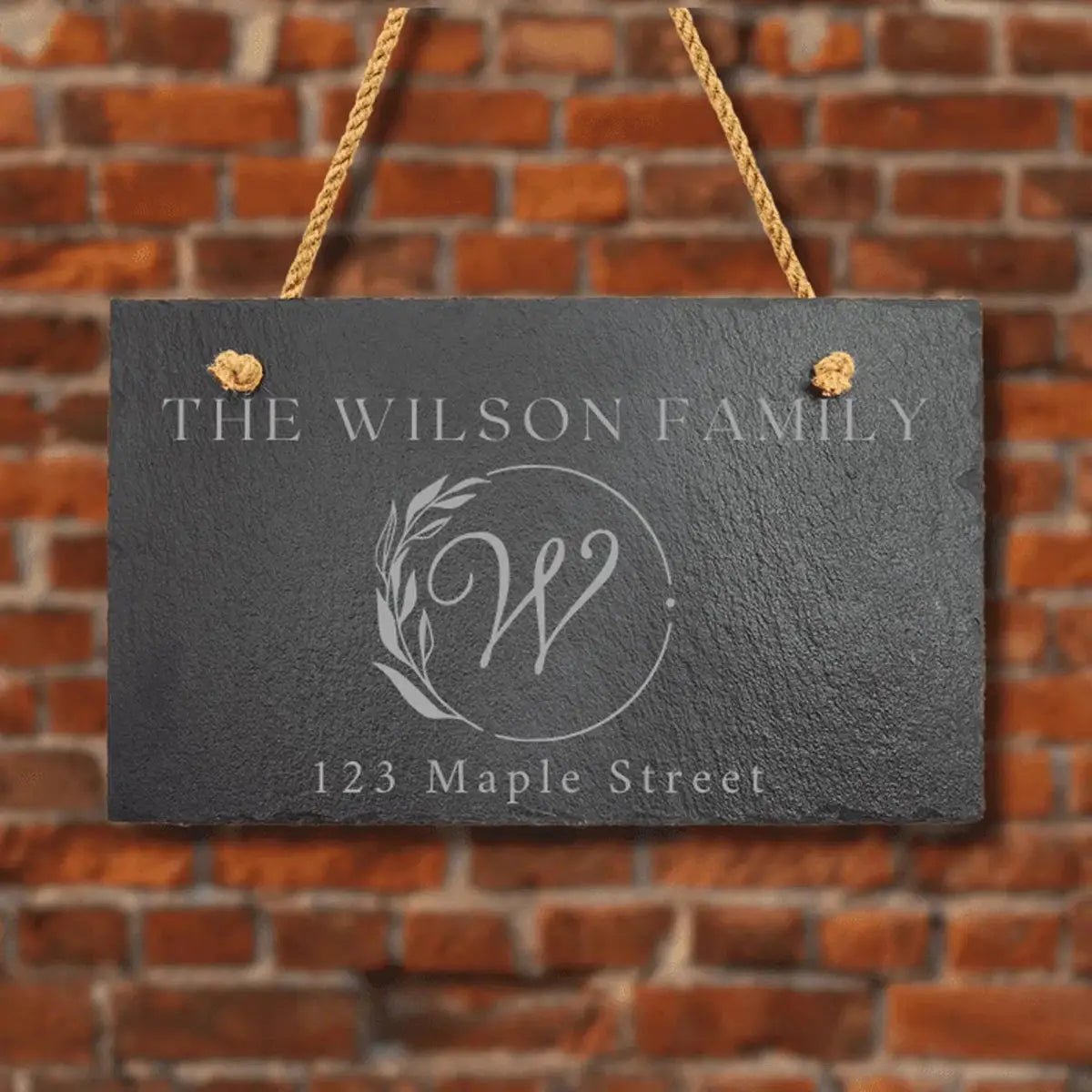Custom Engraved Slate Signs – Hanging Rustic Decor for Home or Business - Rectangle