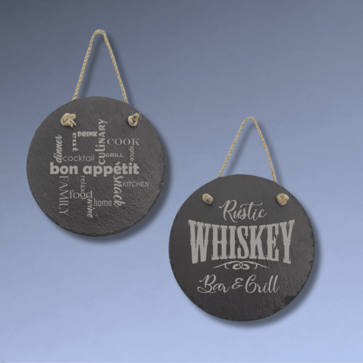 Custom Engraved Slate Signs – Hanging Rustic Decor for Home or Business - Rectangle