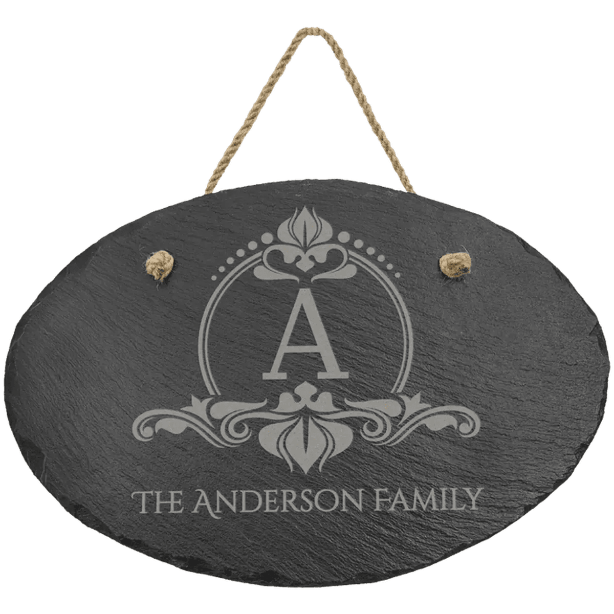 Custom Engraved Slate Signs – Hanging Rustic Decor for Home or Business - Oval