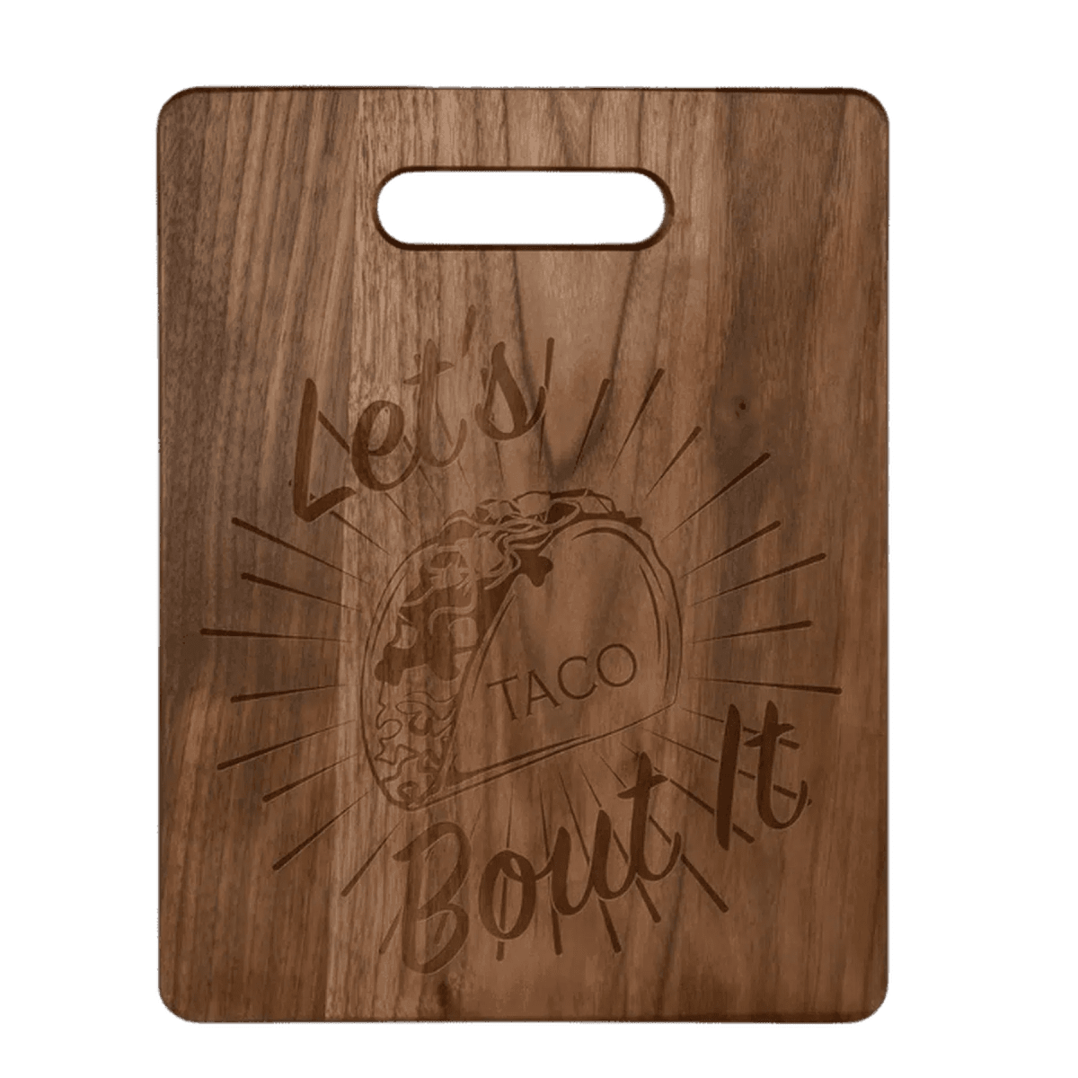 Custom Engraved Walnut Cutting Boards with Paddle Handle - 11 1/2" x 8 3/4"