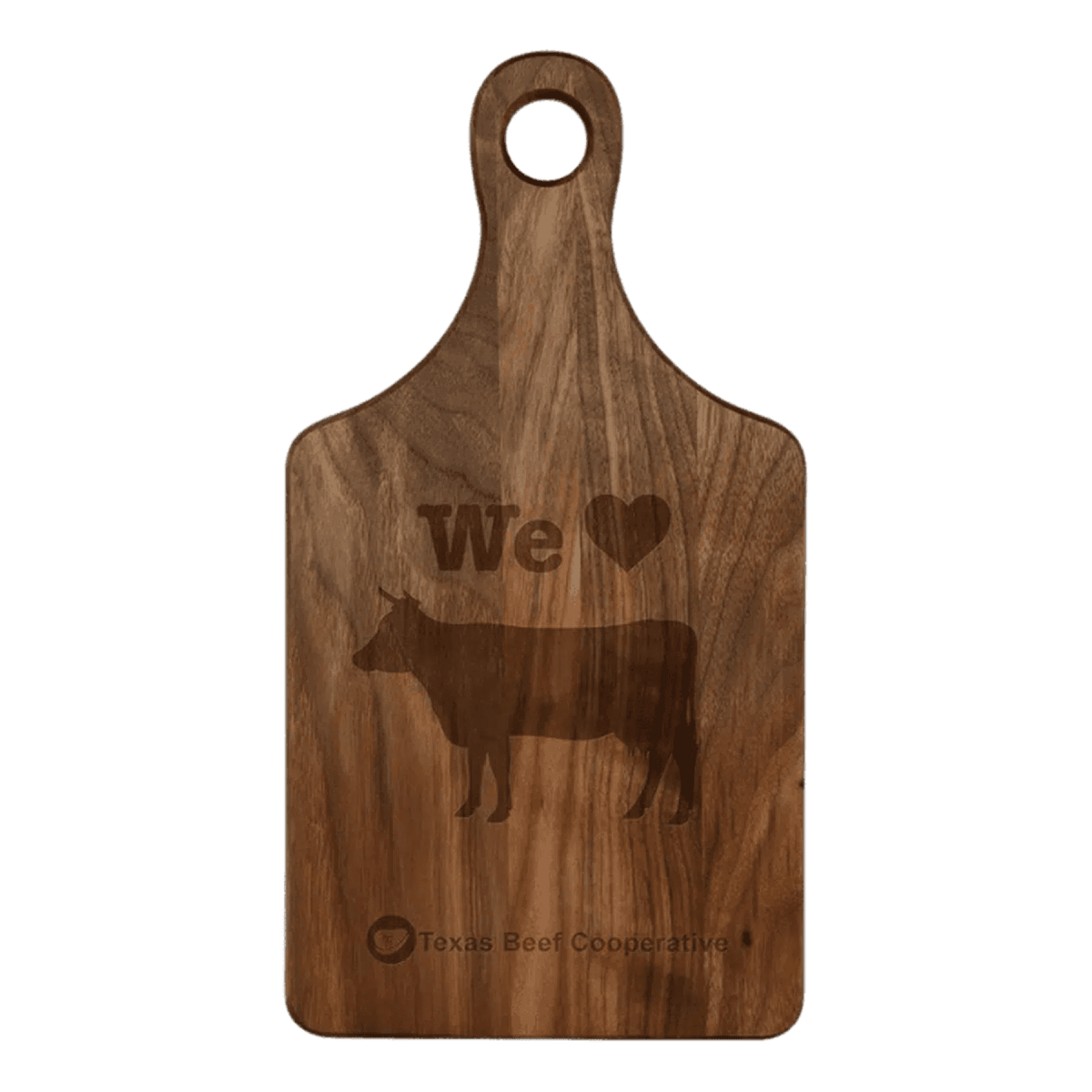 Custom Engraved Walnut Cutting Boards with Paddle Handle - 13 1/2" x 7