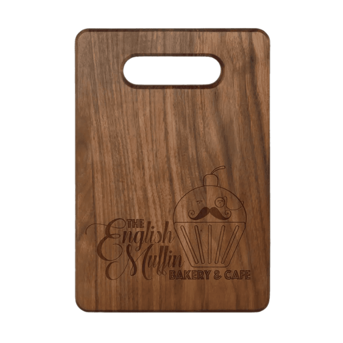 Custom Engraved Walnut Cutting Boards with Paddle Handle - 9" x 6"