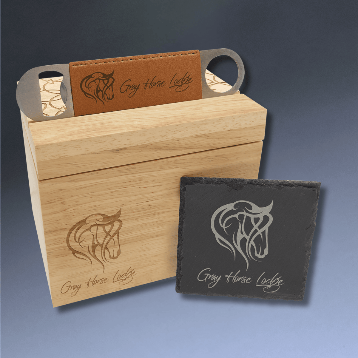 Custom Engraved Wood Keepsake and Photo Box - 6 5/8" (L) x 4 7/8" (W) x 5 1/2" (H)