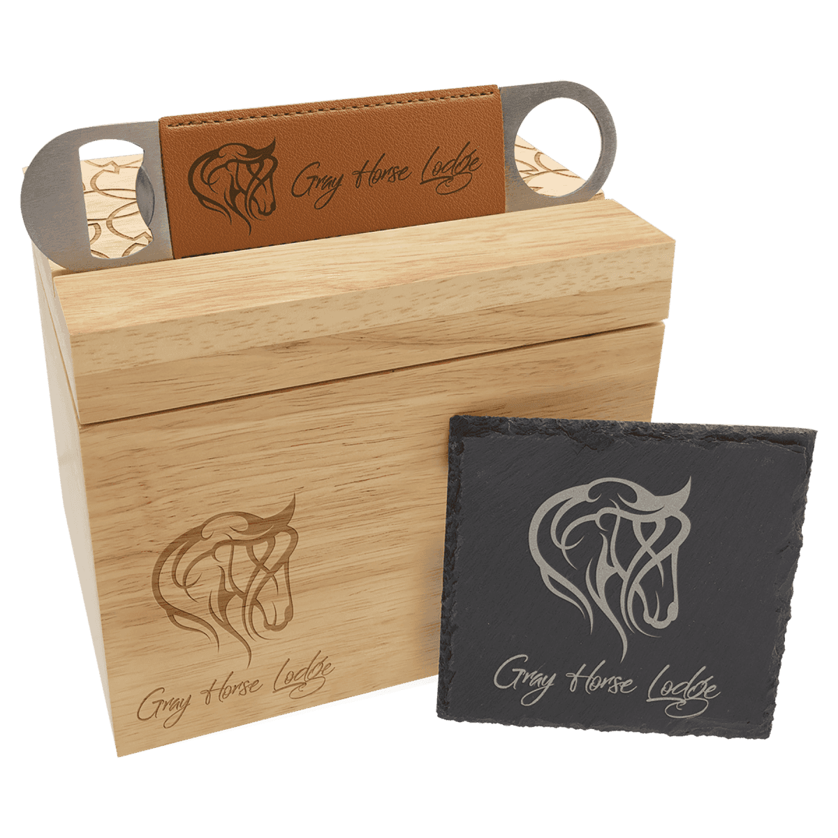 Custom Engraved Wood Keepsake and Photo Box - 6 5/8" (L) x 4 7/8" (W) x 5 1/2" (H)
