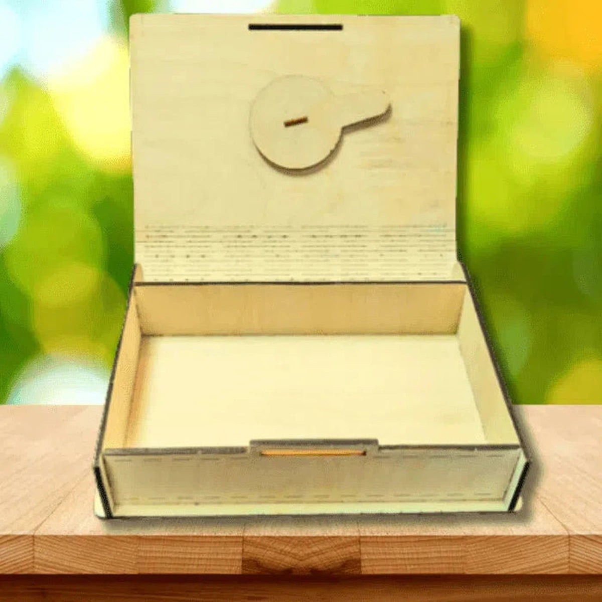 Hand-Crafted Keepsake Box with Locking Mechanism Small (4" x 6" x 1") / Star