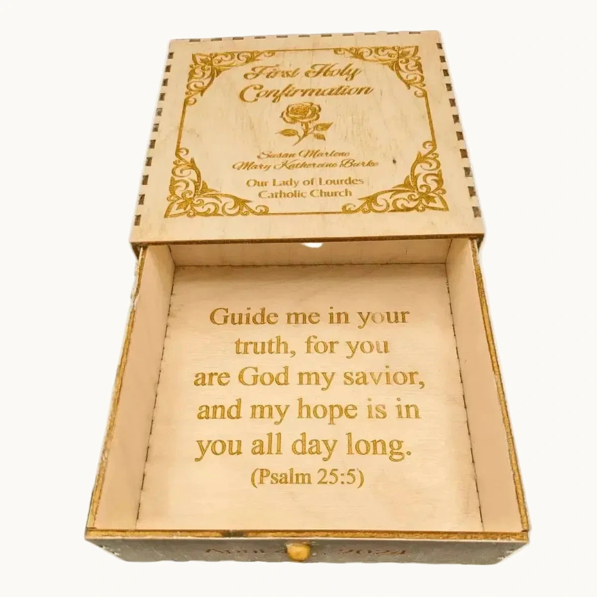 Custom Wood Keepsake Box for Milestones and Awards - 8" x 8" x 2.5"