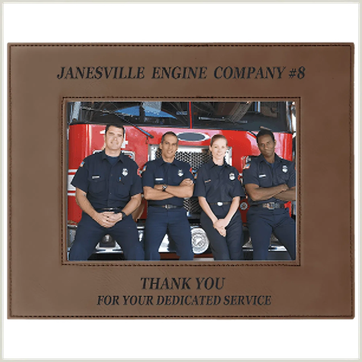 Personalized Leatherette Picture Frames – Custom Engraved Photo Display 5" x 7" / Dark Brown / Leatherette