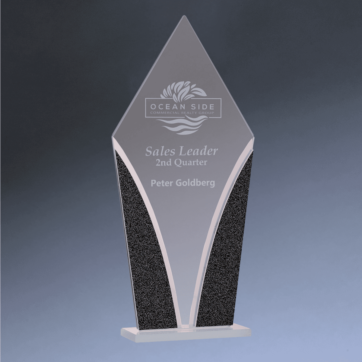 Designer Glass Awards – Personalized Art Deco - Inspired Recognition - Diamond