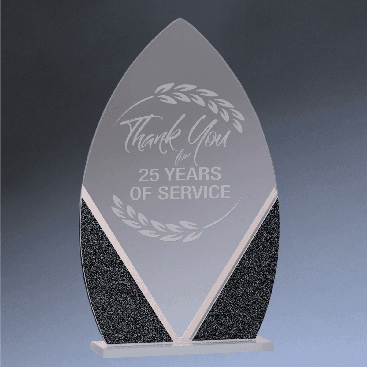 Designer Glass Awards – Personalized Art Deco - Inspired Recognition - Oval