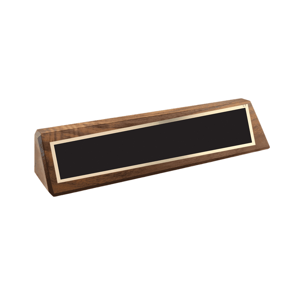 Desk Wedges (Brass Plates Optional) - Walnut