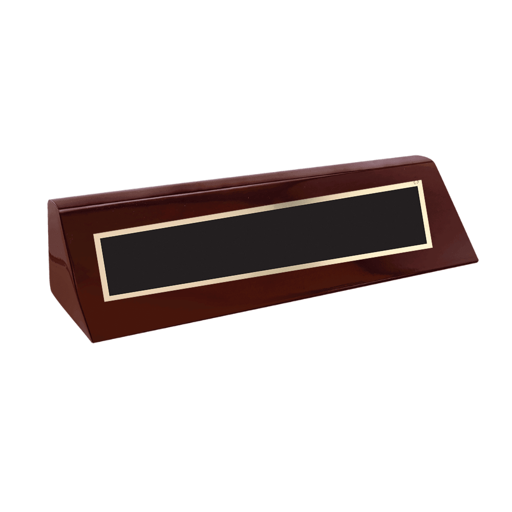 Desk Wedges (Brass Plates Optional) - Rosewood Piano Finish
