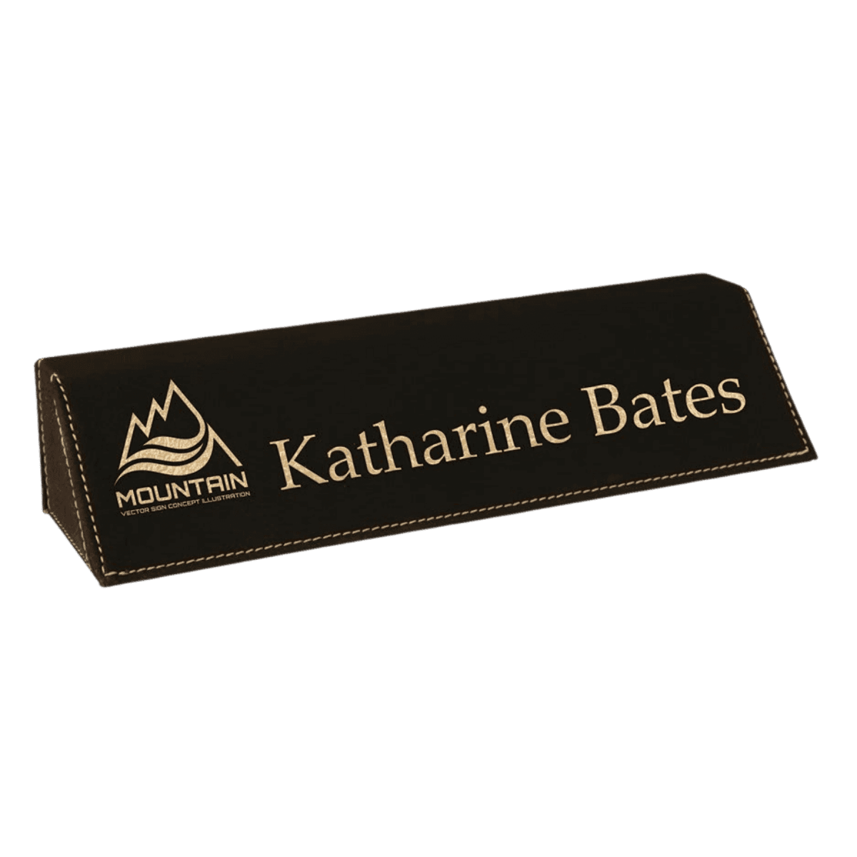 Desk Wedges (Brass Plates Optional) - Black/Gold Leatherette