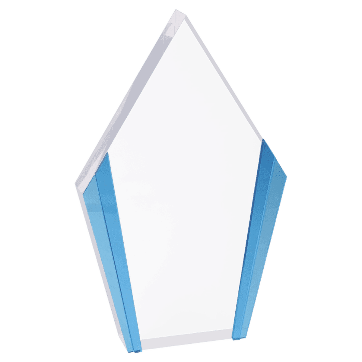 Diamond Edge Acrylic Awards with Blue, Gold or Silver Accents - Silver