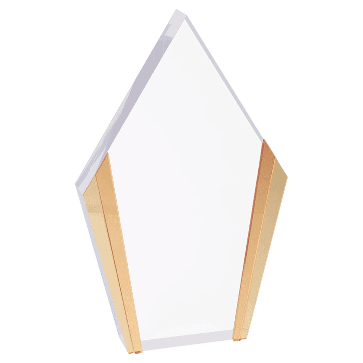 Diamond Edge Acrylic Awards with Blue, Gold or Silver Accents Gold / 4 3/4" x 7 1/2"