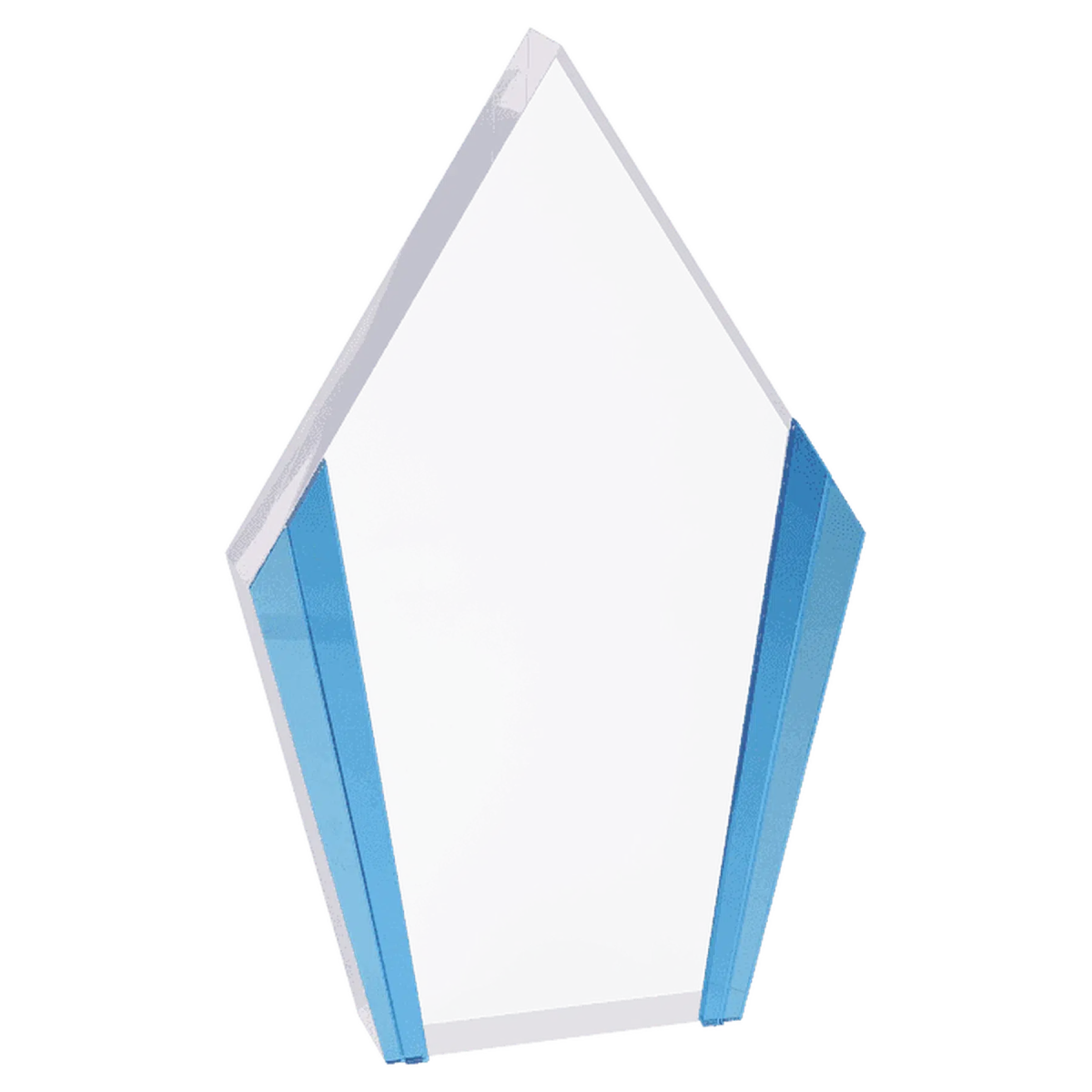 Diamond Edge Acrylic Awards with Blue, Gold or Silver Accents Blue / 4 3/4" x 7 1/2"