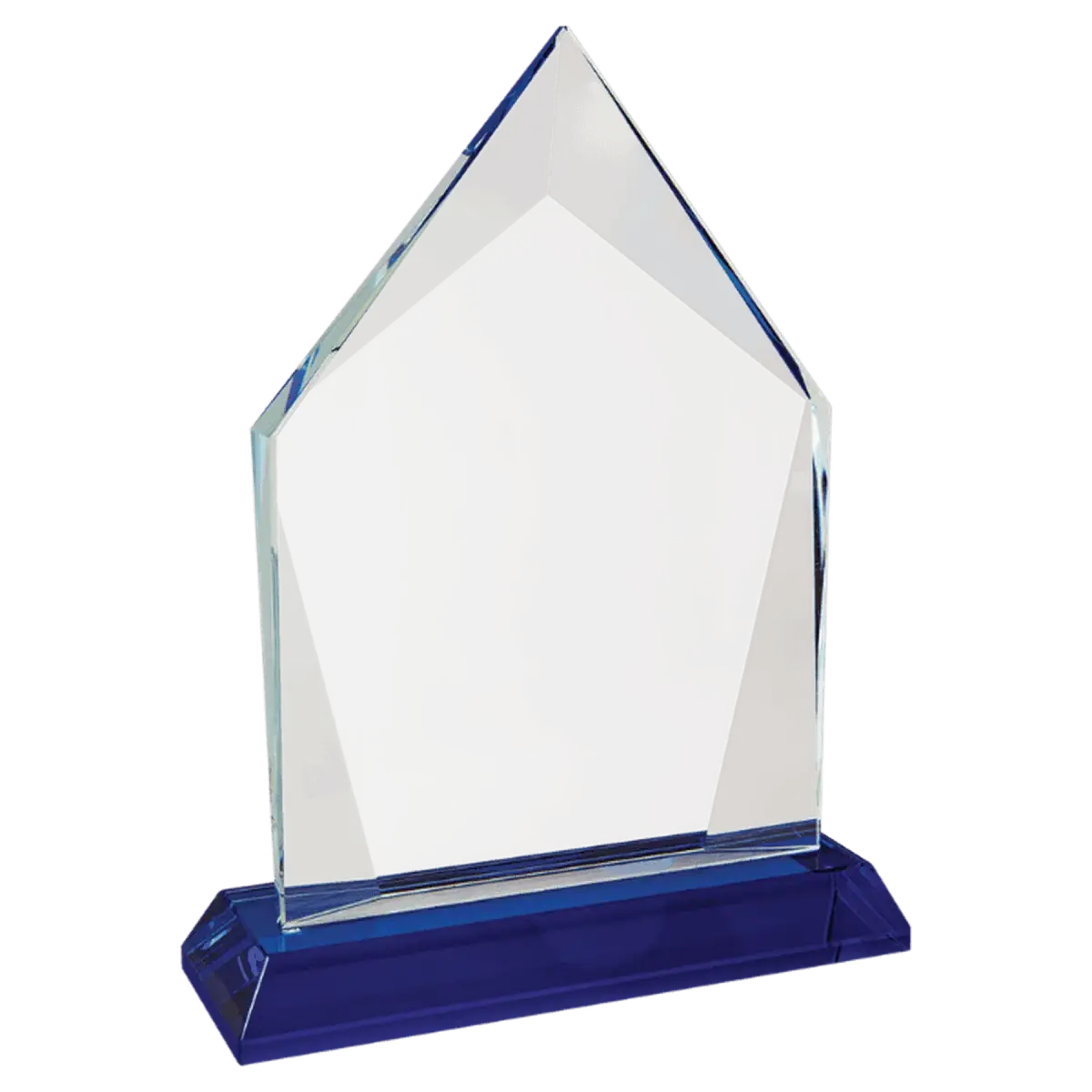 Halo Glass Awards - Custom Engraved Diamond & Oval Glass Oval / Blue / 8"