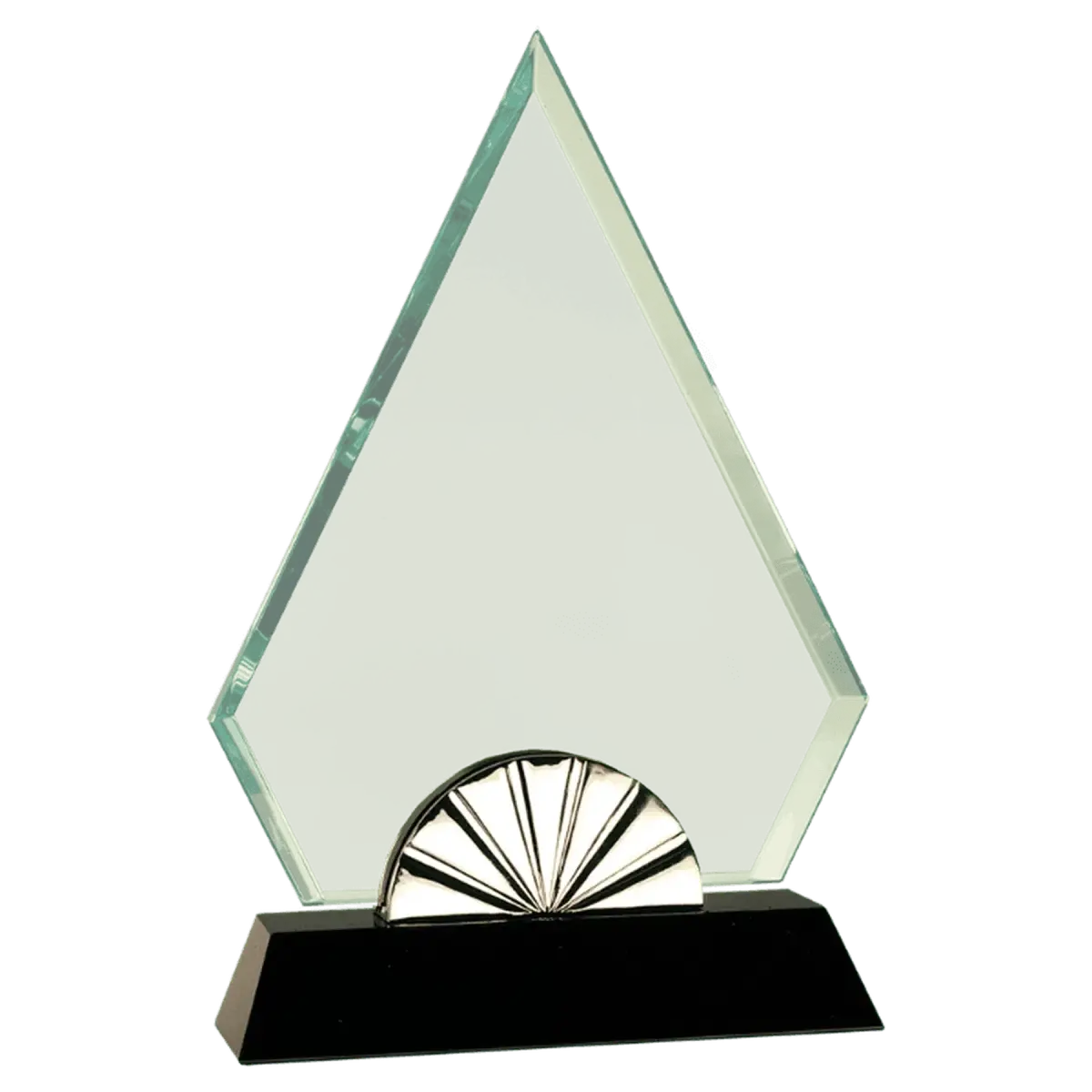Horizon Glass Awards with Silver Accents and Custom Engraving Diamond / 9"