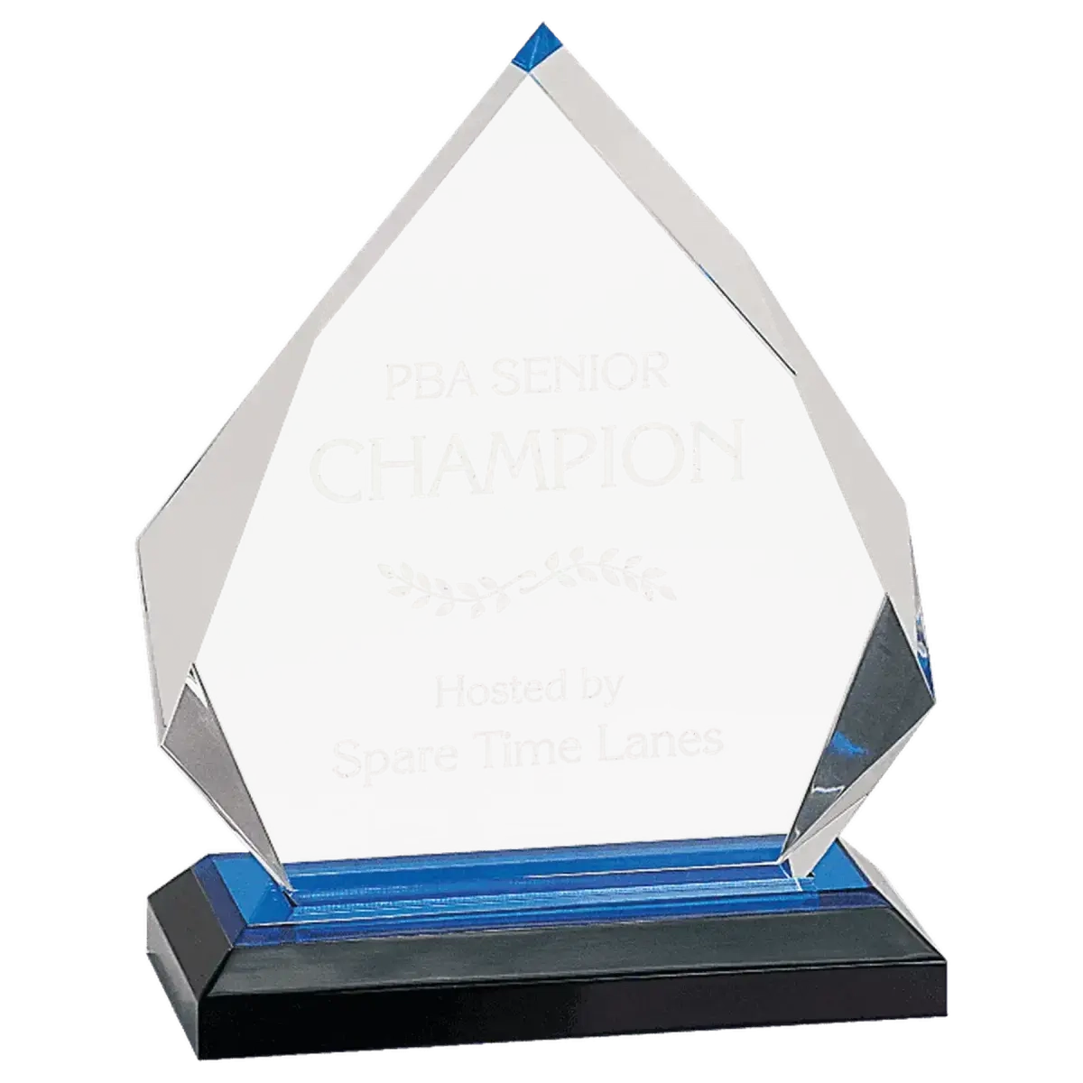 Impress Acrylic Awards with Color Mirror Base and Custom Engraving Arrow Point / Blue / 5 1/2" x 7"