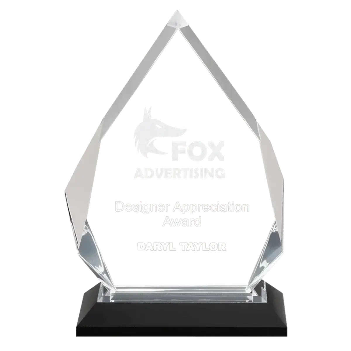 Impress Acrylic Awards with Color Mirror Base and Custom Engraving Arrow Point / Blue / 5 1/2" x 7"