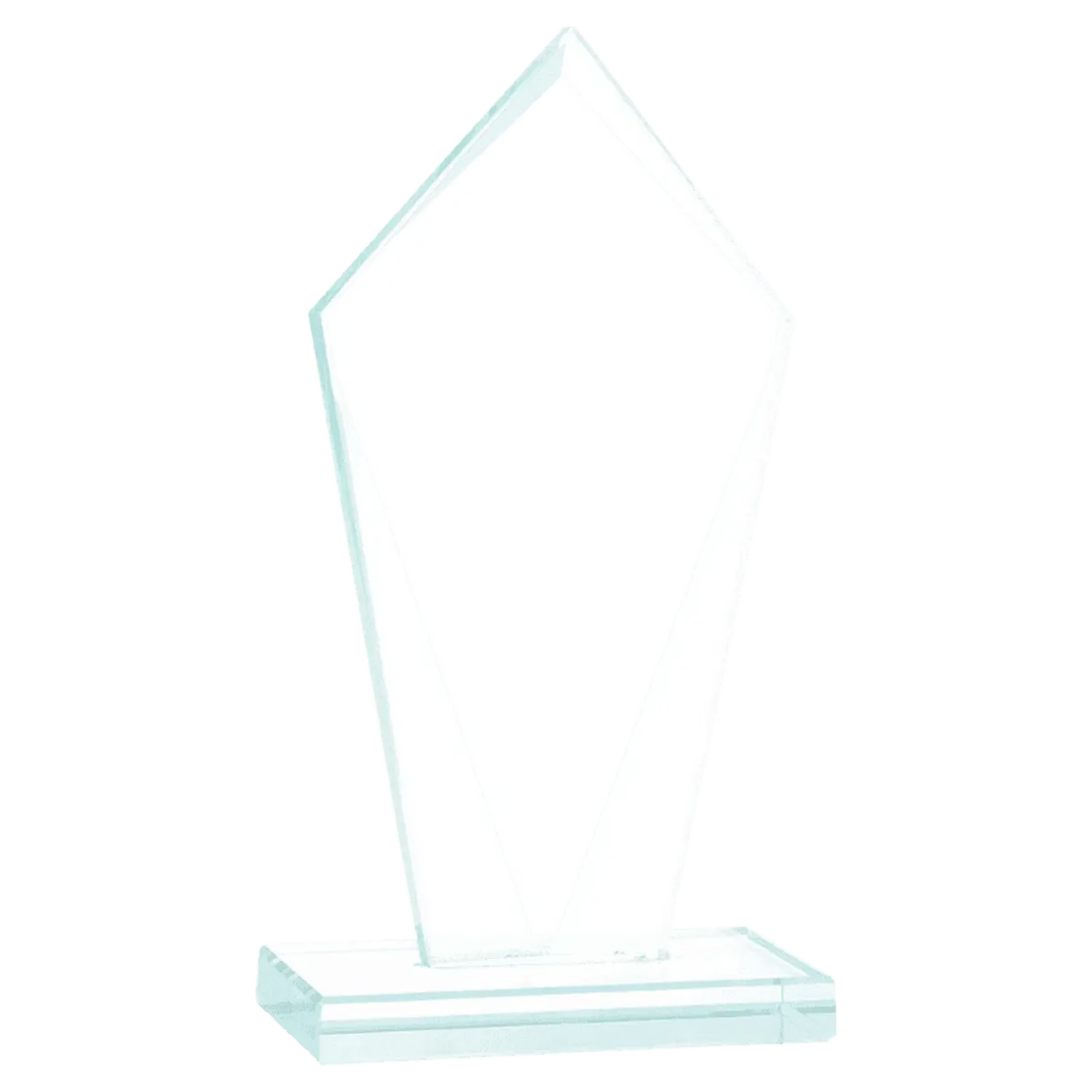 Jade Glass Awards with Beveled Edges and Frosted Etching Diamond / 6 3/4" / Jade Glass
