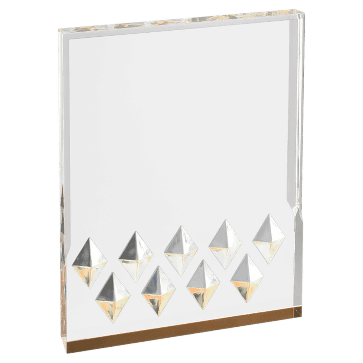 Diamond Mirage Acrylic Awards - Custom Engraved with Color Accents Blue / 4" x 6"