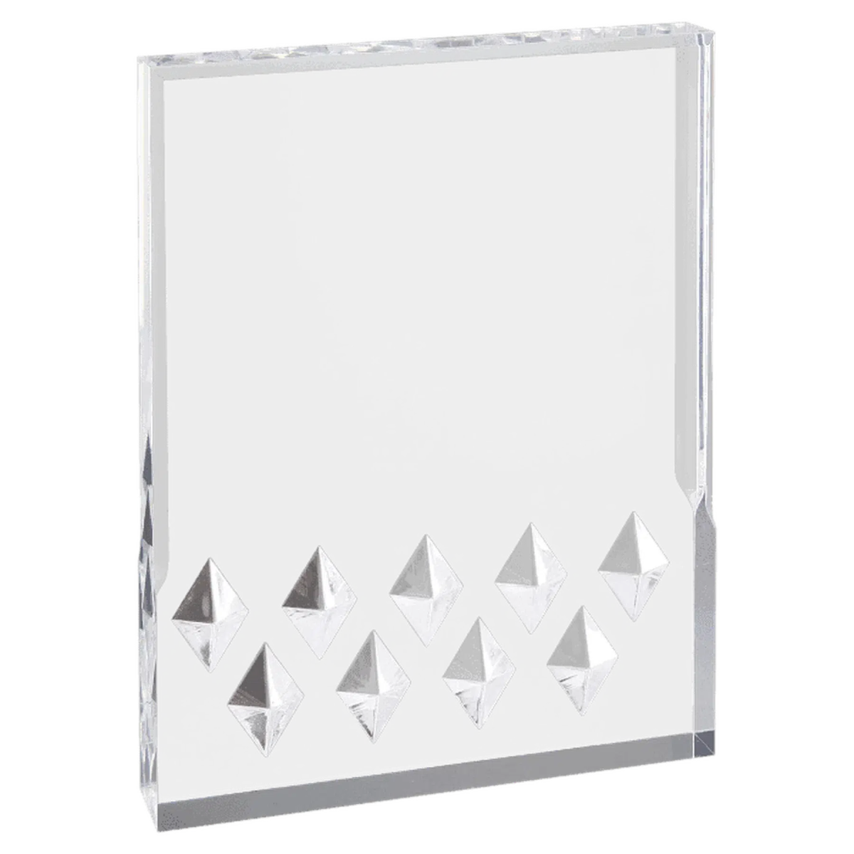 Diamond Mirage Acrylic Awards - Custom Engraved with Color Accents Blue / 4" x 6"