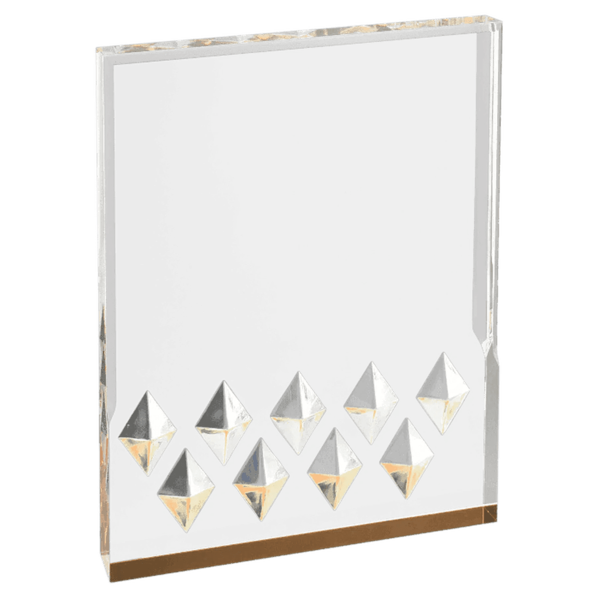 Diamond Mirage Acrylic Awards - Custom Engraved with Color Accents - Silver