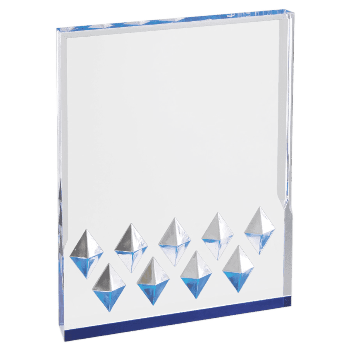 Diamond Mirage Acrylic Awards - Custom Engraved with Color Accents - Silver