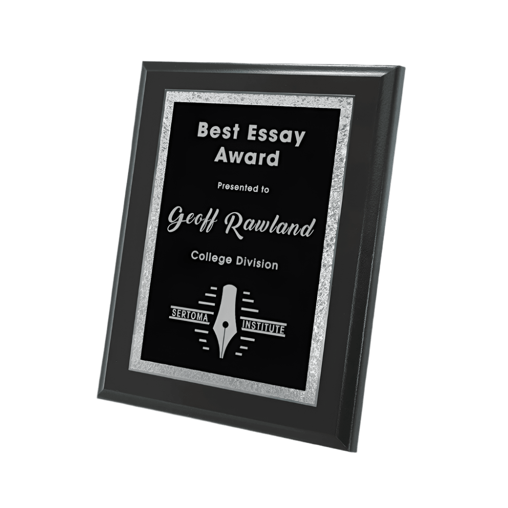Elegant Black Plaque Plate with Silver Florentine Border - Silver Florentine Border
