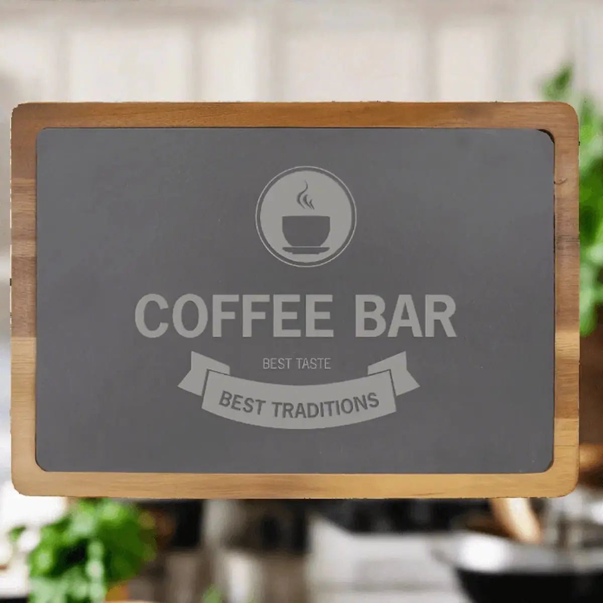 Engraved Acacia and Slate Cutting Board – For Serving and Charcuterie - Lake House Theme