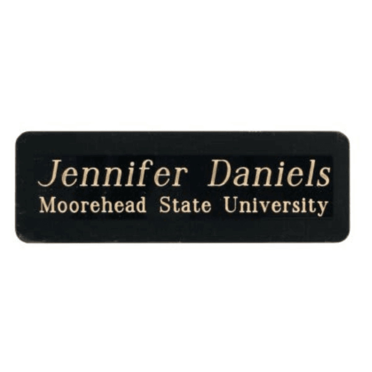 Engraved Black Brass Name Badges - Name and Identification Plates 7/8" x 2 3/4" x .016" / Double Post Clutch Backing