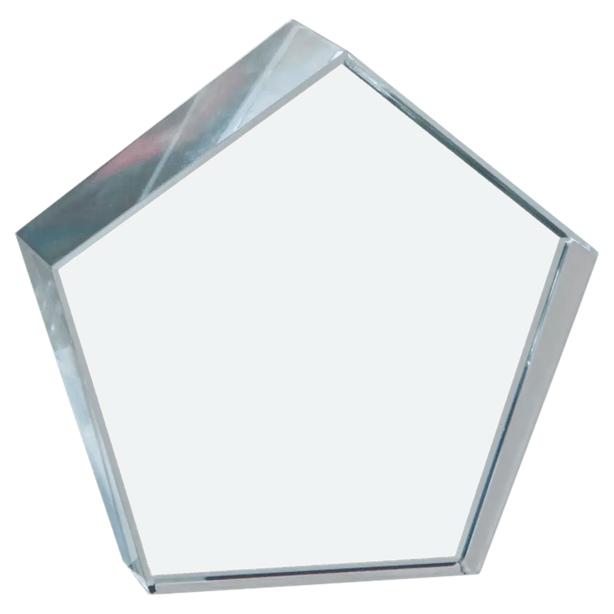 Personalized Crystal Paperweights with Frosted Etching Round Slant with Faceted Edge / 2 1/2" x 1 3/4"