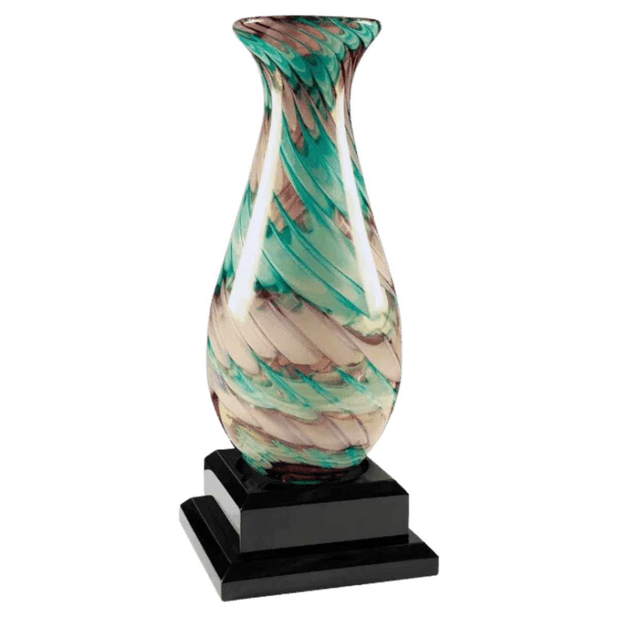 Engraved Royal Piano Finish Pedestal Base for Vases, Awards & Trophies - Rosewood Piano Finish