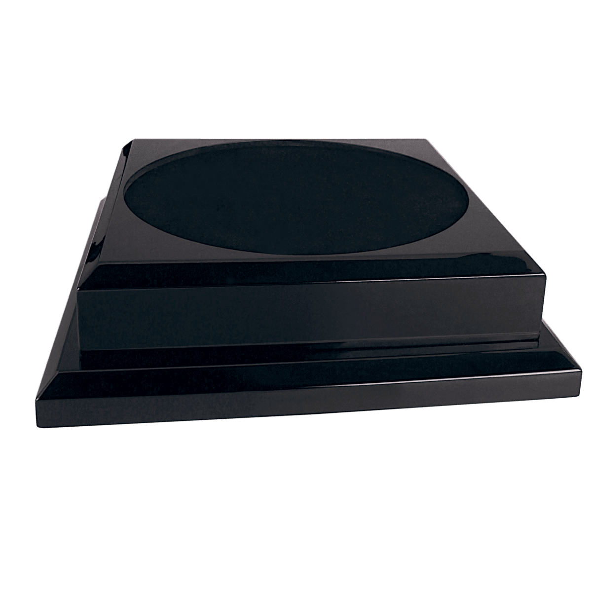 Engraved Royal Piano Finish Pedestal Base for Vases, Awards & Trophies - Black Piano Finish