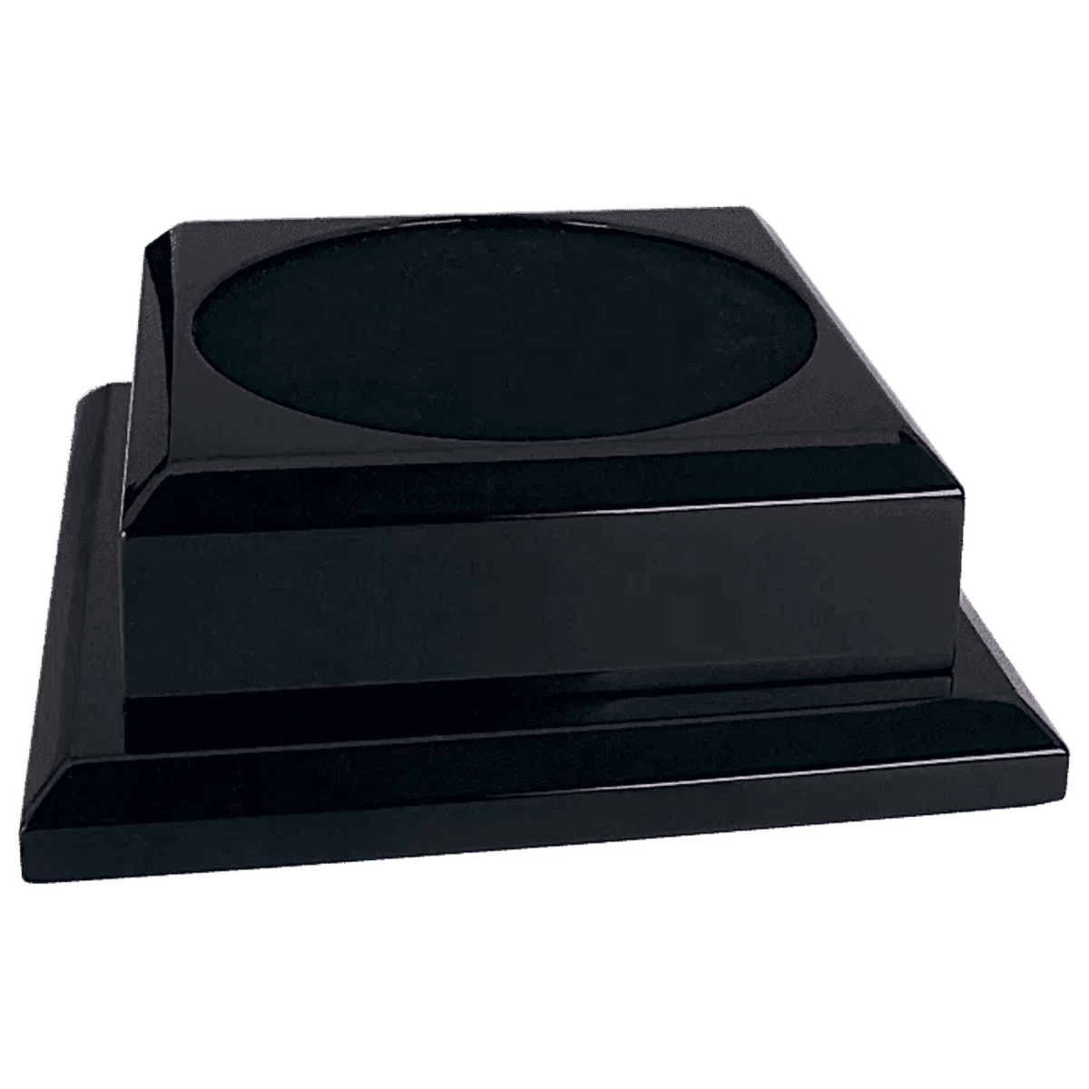 Engraved Royal Piano Finish Pedestal Base for Vases, Awards & Trophies - Black Piano Finish