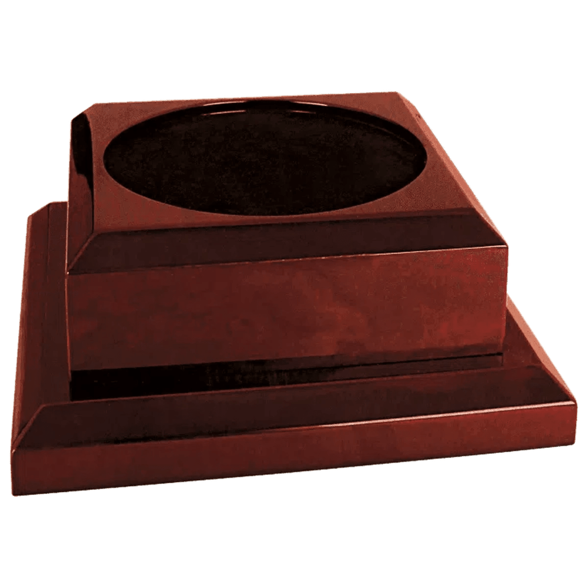 Engraved Royal Piano Finish Pedestal Base for Vases, Awards & Trophies - Rosewood Piano Finish