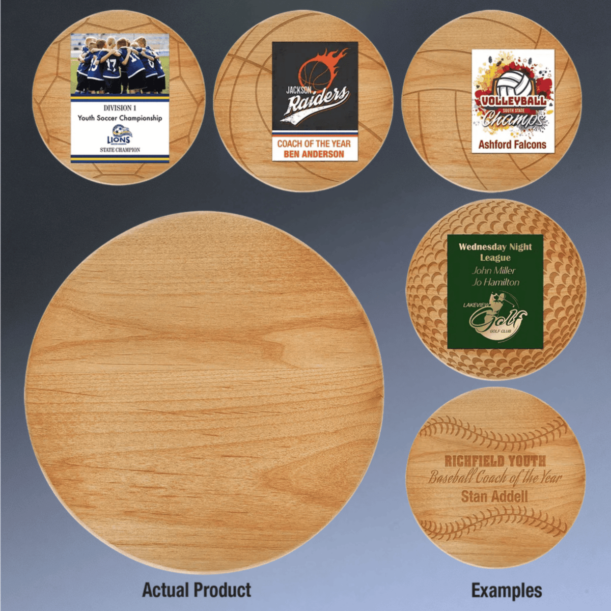 Engraved Wood Sport and Specialty Plaques – Made in the USA - Number 1