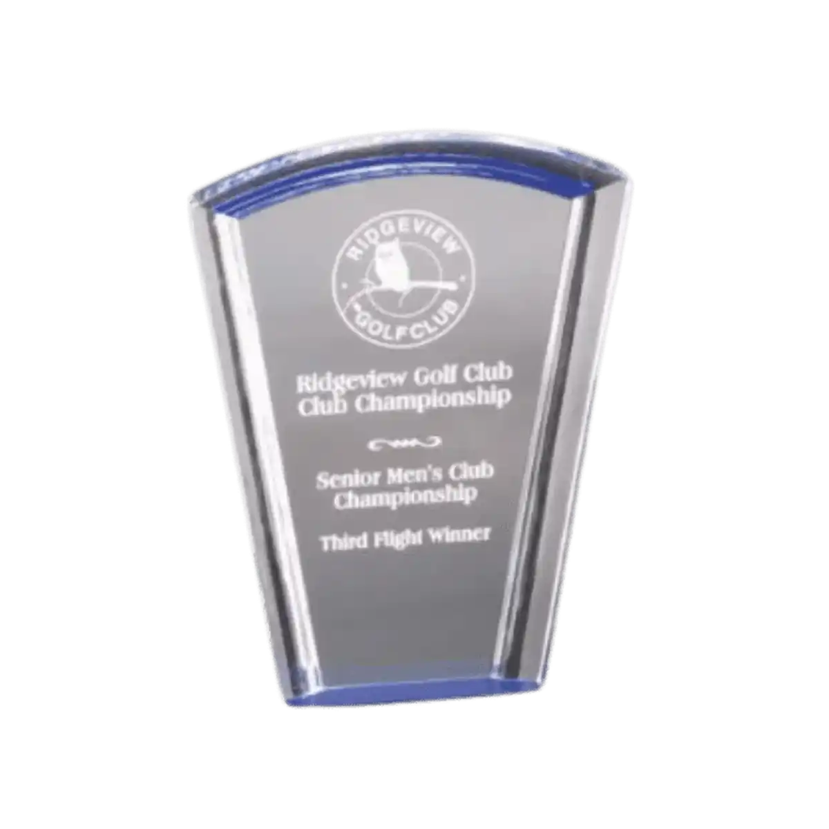 Halo Acrylic Awards with Blue or Gold Accents Fan Halo / Blue / 7"