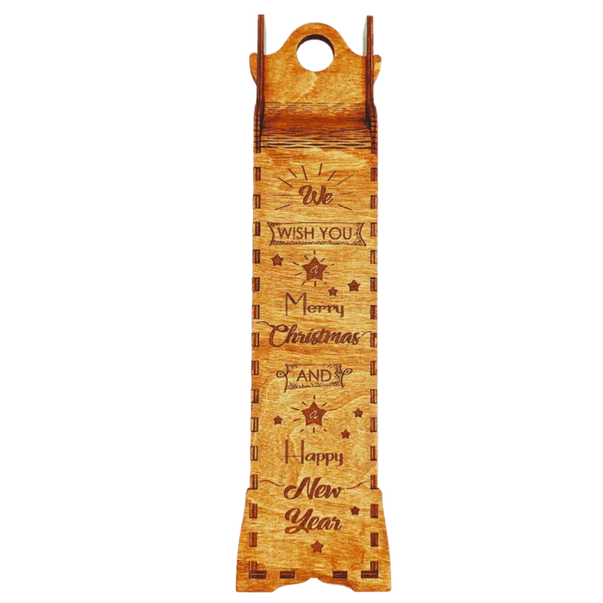 Personalized Holiday Gift Box for Liquor and Wine We Wish You A Merry Christmas / 14" (H) x 3" (W) x 3" (D)