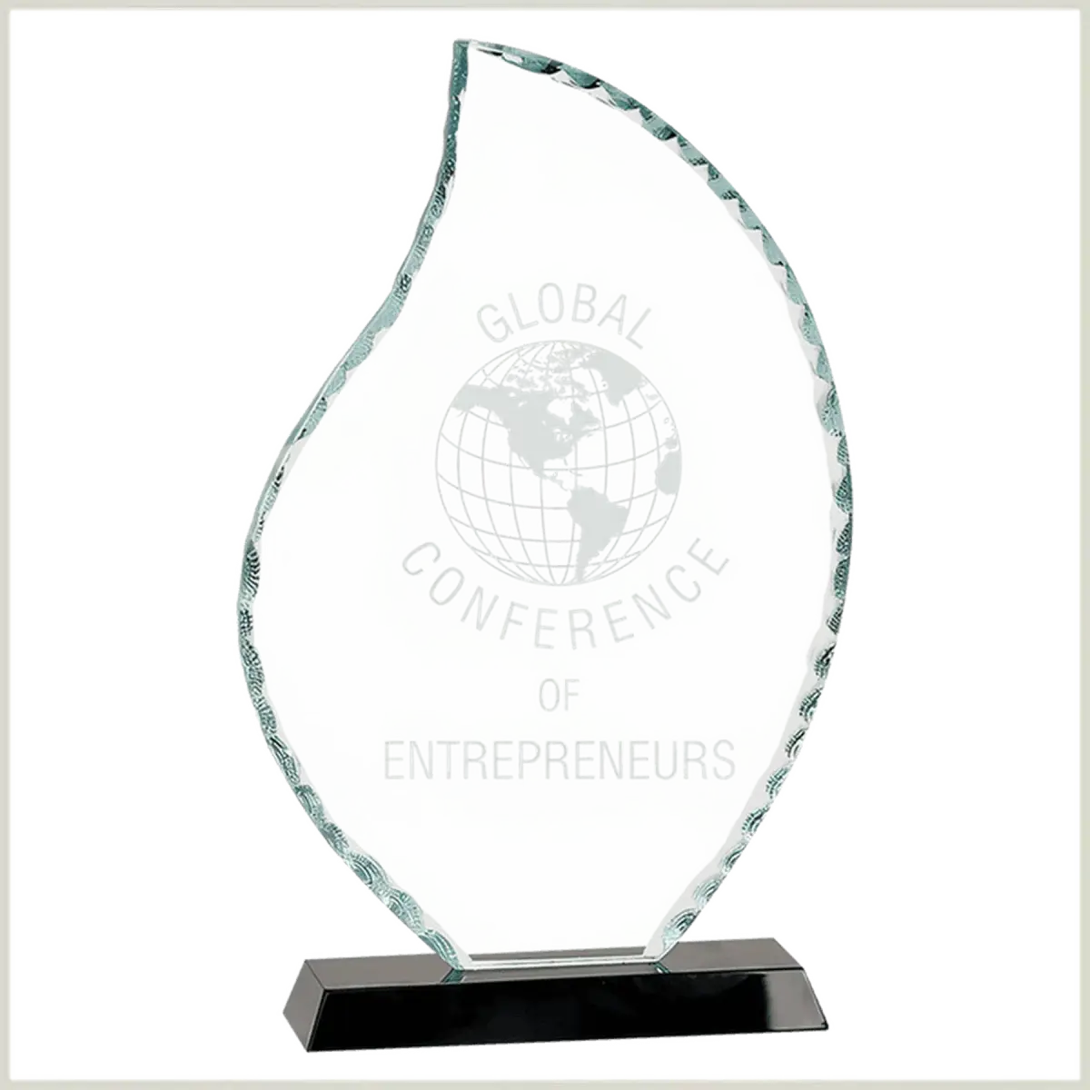 Scalloped Facet Glass Awards with Custom Engraving Round / 5"