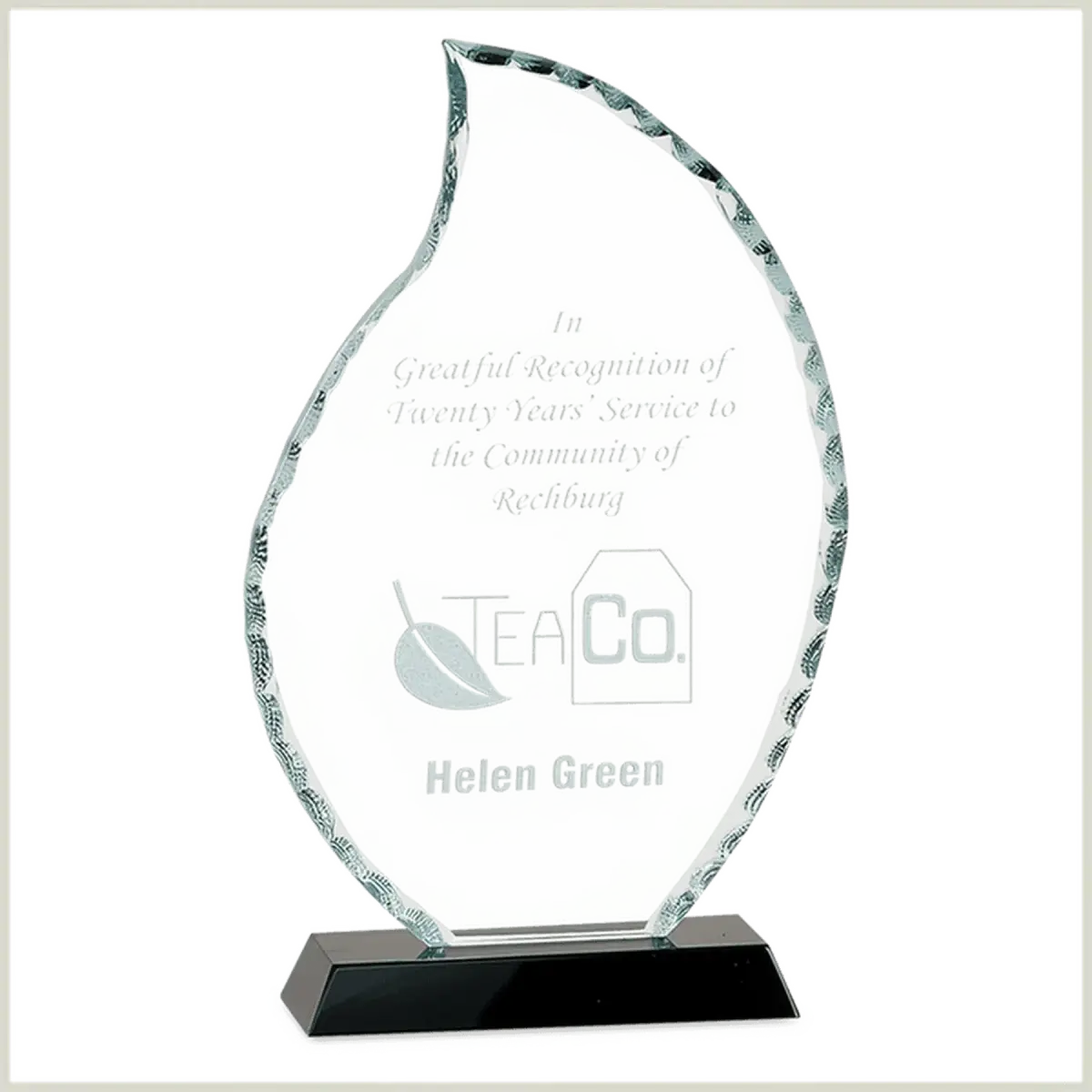 Scalloped Facet Glass Awards with Custom Engraving Round / 5"