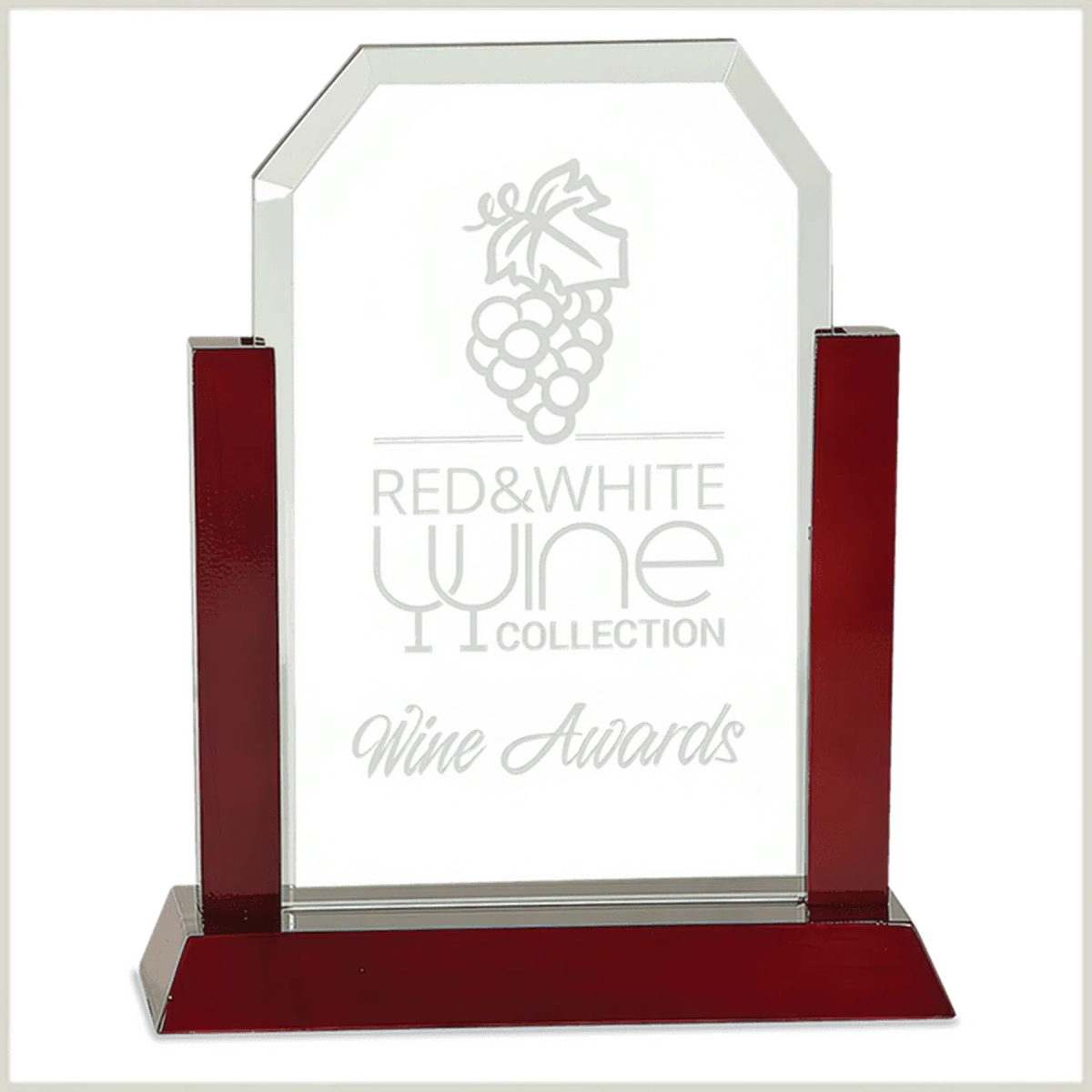 Gateway Jade Glass Awards with Rosewood Finish Base Clipped Corner / 7"