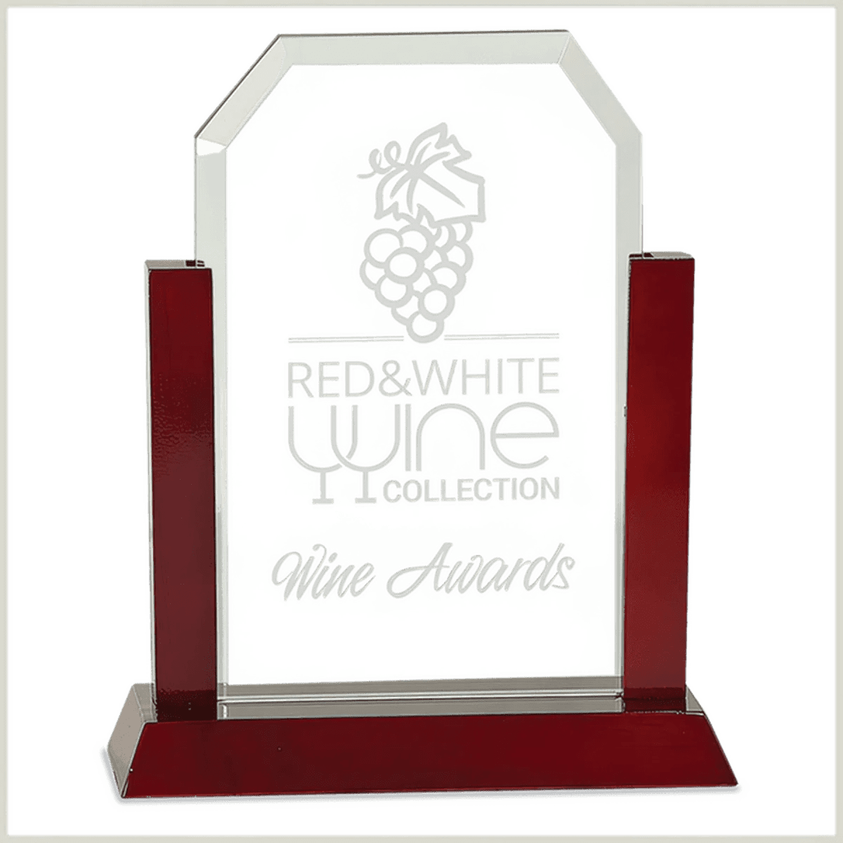 Gateway Jade Glass Awards with Rosewood Finish Base - Dome