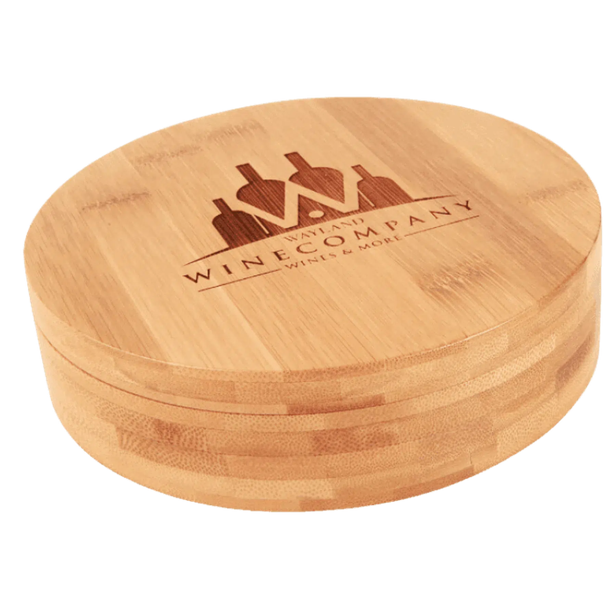 Personalized 4-Piece Wine Tool Gift Set - With Round Bamboo Box Default Title