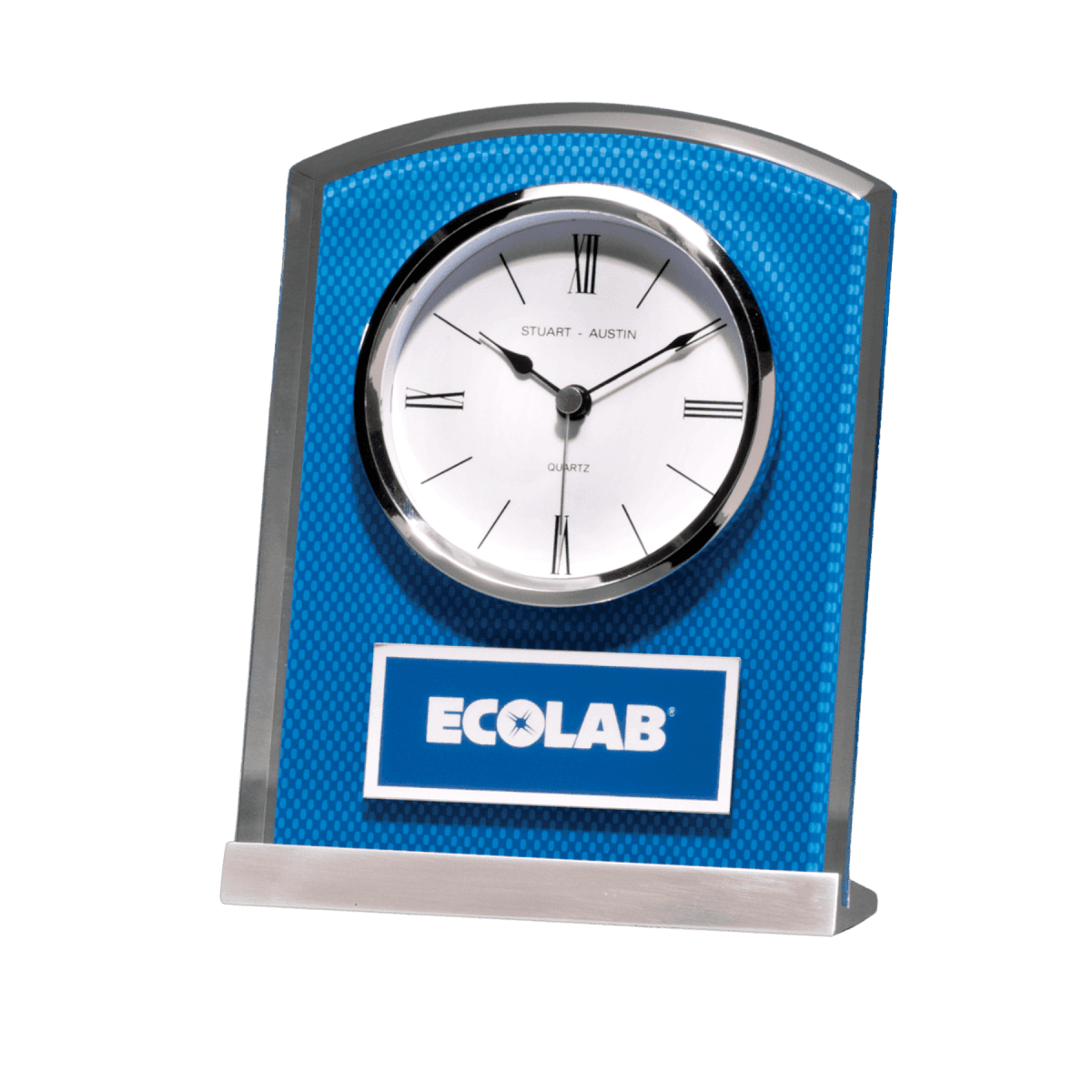 Glass Desk Clocks – Personalized Gifts, Awards & Decor - Blue Carbon Fiber Glass Clocks